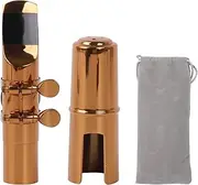 BQLZR Alto E Flat Saxophone Mouthpiece 8# Clamp Cap Kit for Jazz Pop Music Gold Plated