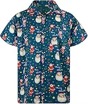 Colla Shirt Men Loose 3D Christmas Print Short Sleeved Shirt Lightweight Pullover