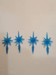 4 Mini Blue Snowflake Star Topper Ceramic Christmas Tree