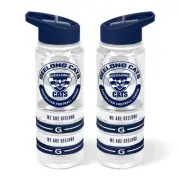 AFL Clear Tritan Drink Bottle 650ml - Geelong Cats - 4 Wrist Bands