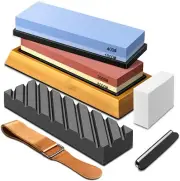 9 SET Knife Sharpening Stone Kit Dual Whetstone 400 1000 3000 8000 Grit Sharpene
