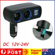 12V Dual USB Car Charger Cigarette Lighter Double Power Adapter Socket Splitter