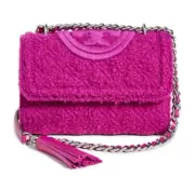 Tory Burch Womens Fleming Boucle Small Convertible Shoulder Bag Prickly Pear NEW