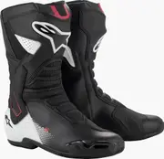 Alpinestars SMX-6 V3 Graphic Motorcycle Boots, black-white, Size 45 for Men Black White