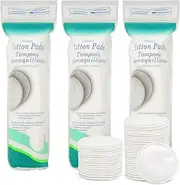 3 Packs 300 Sheets Premium Cotton Rounds ，for FaceFacial Lip & Eye Makeup Remover Pads, Effective Cosmetic Cotton Round,Hypoallergenic, Lint-Free
