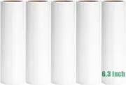 6.3 inch Lint Roller Refills Only, Extra Sticky Lint Remover Refills for Pet Hair Sticky Roller Refill Adhesive Tape Easy Peel 60 Sheets per Roll, Pack of 5, Total 300 Sheets (6.3'' Wide)