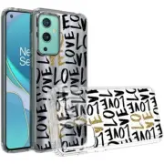 New Design Transparent Bumper Hybrid Case Cover for OnePlus 9 Pro LOVE IN GOLD