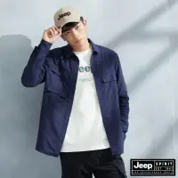 在飛比找momo購物網優惠-【JEEP】男裝 抗撕裂多口袋長袖襯衫(深藍色)