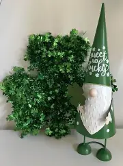 St. Patricks Day Decor Metal Gnome & Clover Wall/Door Decor Combo