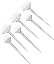 TOVINANNA 6pc Silver Professional Hair Coloring Comb Set Widened Soft Capillary Brush for Home Salon Use
