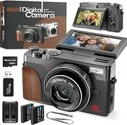 [NBD] 4K Digital Camera, 48MP 16X Autofocus Zoom & Anti-Shake, 3" Flip Screen for Vlogging, Selfies & Photography, LED Flash(Black)