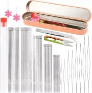 58 Pcs Beading Needles Set,50 Pcs Long Straight Beading Thread Needles, 8 Pcs Bi