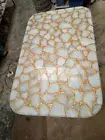 Square Shape Resin Coffee Table Top White Quartz with Golden Foil Entryway Table