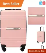 Lightweight 20-Inch Spinner Luggage - Stylish Rose Gold Carry-On Suitcase