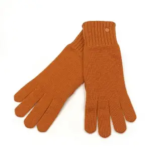 【Hermes 愛馬仕】H232084G OL 經典雙色針織羊毛手套(橘色M號)