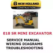 NEW HOLLAND E18 SR MINI EXCAVATOR MANUAL REPAIR ENGINE SHOP SERVICE PDF