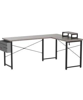 Corner Computer Desk LShaped Gaming Desk PC Table with CPU Stand for Home Office