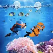 Aquarium Ornaments Floating Ball Acuario Fish Tank Decor Mini Floating Diver