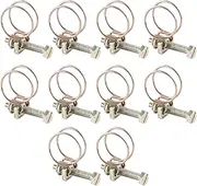 10pcs Hose Clamps, Adjustable Double Wire Worm Gear Fuel Line Clamp Water Tube Plumbing Fastener for Pipe Clip (29mm)25-29))