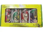 SHREK MOVIE GLASSWARE SET 4 NEW CHRISTMAS GLASSES PINT NEW