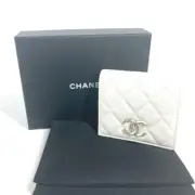 CHANEL AP3341 CC Coco Mark Rhinestone Compact Wallet Matlasse Quilted Two Fold