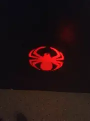 NEW Mini LED Flashlight with keychain projects red spotlight with spider design