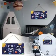 Wooden Room Space Decoration Sign Boy's Room Decoration Astronaut Theme