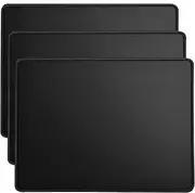 Kriture Mouse Pad 3 Pack with Stitched Edge, Non-Slip Rubber Base, Premium-Textured and Waterproof Mousepad for Computers, Laptop, Office & Home, 10.2x8.3inches, 3mm, Black