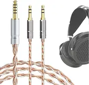 Geekria 4.4mm Balanced Cable Compatible with HIFIMAN SUNDARA, Edition XS, HE 4XX/400i/1000V2, Denon AH-D600/D7200, 6N OCC Braided Silver Plated Audio Cord (4.4mm to Dual 3.5mm Male/4.9ft)