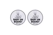 2x Dreambaby Baby On Board Car Windscreen Suction Display Sign Tiger Round
