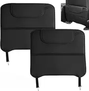2PCS Car Seat Back Protector, 18x20 Inch Waterproof Kick Mats Back Seat Protector with Storage, Easy to Install Protective Mat for Vehicles to Protect from Dirt, Mud & Scratches