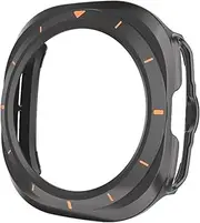 TOPBD PC Protective Cover for Samsung Galaxy Watch 7 Ultra 47mm Protect Shell for Galaxy Watch 7 Ultra 47mm SmartWatch Protector Case(Titanium ash Orange)