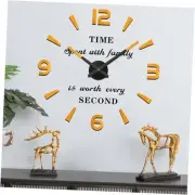 Design 3D Wall Clock for Living Room Decor (Gold and Black Decor)