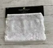 Robert Stanley White Lace Winter Snowflake Pattern 13”X 72" Table Runner New!