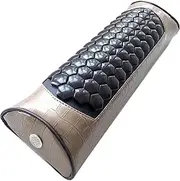 MediCrystal Non Electric Tourmaline Mini Pillow D-Shape Half-Roll 17"x5"x3" Firm Cervical Support Bolster - 59 Stones Emit Infrared Rays & Ions Using Body Heat - for MediCrystal Heating Pads & Mats