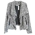 WHBM White House Black Market Jacket Blazer Large Boucle Knit Draped Open NWT