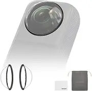 NEEWER X4 Lens Guards Accessories Compatible with Insta360 X4 Action Camera, 2 Pack for Insta 360 x4, Removable 10H Hardness HD Tempered Glass Lens Protectors with Cleaning Cloth & Pouch, LPC01