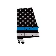 Distressed Thin Blue Line Alabama State Shaped Subdued US Flag Sticker