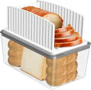 Bread Slicer With Box, Adjustable Width Slicing Guide, Foldable Compact White