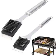 Grill Cleaning Brush,2X Grill Scrubbers - Stainless Steel BBQ Scrubber and Scraper, Cookout Tool, Cleaning Tools for Griddle