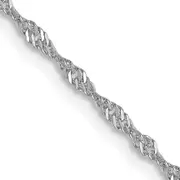 16 Inch 14K White Gold 1.3mm Singapore Chain