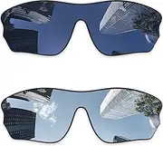 [Combine8] Combime 8 Premium Polarized Mirror Replacement Lenses for Oakley RadarLock Edge OO9183 Sunglasses - Black Chrome Mirror+Silver Mirror
