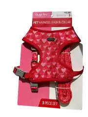 Unique Petz Harness Leash and Collar Set - Valentines Day Theme - Size Small