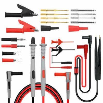 21 in 1 Multimeter Test Lead Kit for Fluke Meter Electrical Alligator Clip Probe
