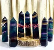 Wholesale Lot 2 Lbs Natural Dark Rainbow Fluorite Obelisk Tower Point Crystal
