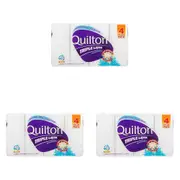 3x 4pc Quilton Triple Layer Paper Tissue Towel 60 Sheets 22.5x21.5cm White