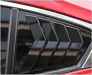 Compatible For Mazda3 BP Sedan 2019 2020 Accessories ABS Rear Window Louvers Shutters Blinds Cover Trim 2pcs Car Styling(2pcs Glossy Black)