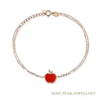 在飛比找momo購物網優惠-【King Star】瑪瑙18K玫瑰金蘋果鑽石手鍊