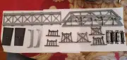 TYCO HO Train Scale 17 Piece Bridge and Trestle Set #909S With Assembly Instr.