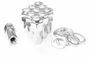 16 LUG NUTS 12x1.5 CHROME MAG WHEEL NUT 1" SHANK CRAGAR SST FIT HONDA TOYOTA KIA